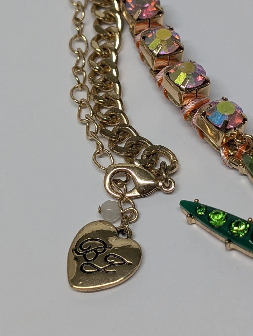 Betsy Johnson Rhinestone Pineapple Pendant Necklace Statement Jewelry